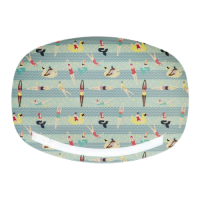 Swim Print Rectangular Melamine Plate Rice DK